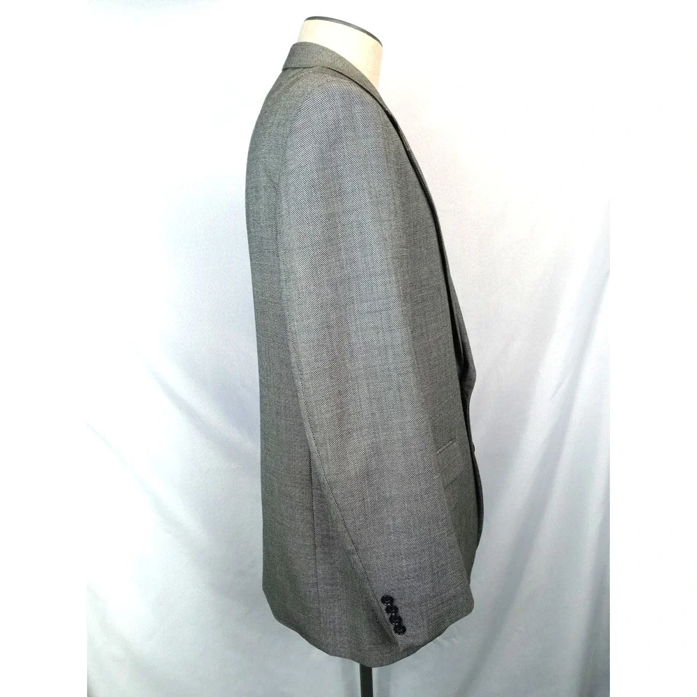 Cambridge Members‎ Blazer Mens 44R Gray Nailhead Wool Sport Coat Jacket Vintage